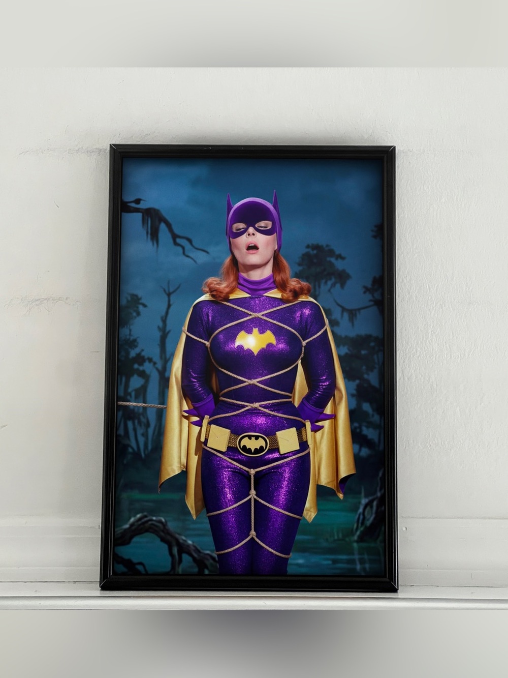 Batman Batgirl Yvonne Craig Pinup Girl Art Poster